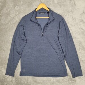 Travis Mathew Mens Medium 1/4 Zip Pullover Shirt Blue Heather Performance Golf